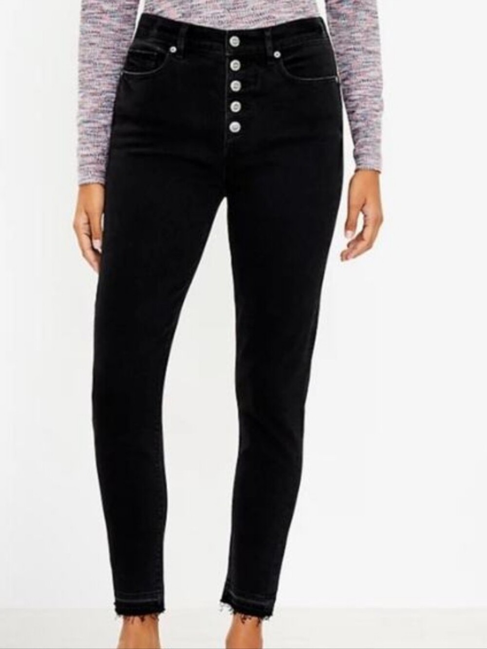 Loft Curvy High-Rise Button-Fly Skinny Jeans #3949